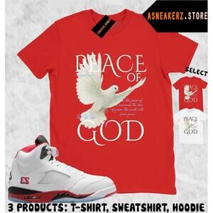 Shirt To Match Aj 5 Og Fire Red Matching Tee Peace Of God T-Shirt